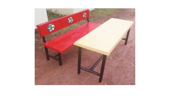 FRP THREE SEATER DESK BENCH